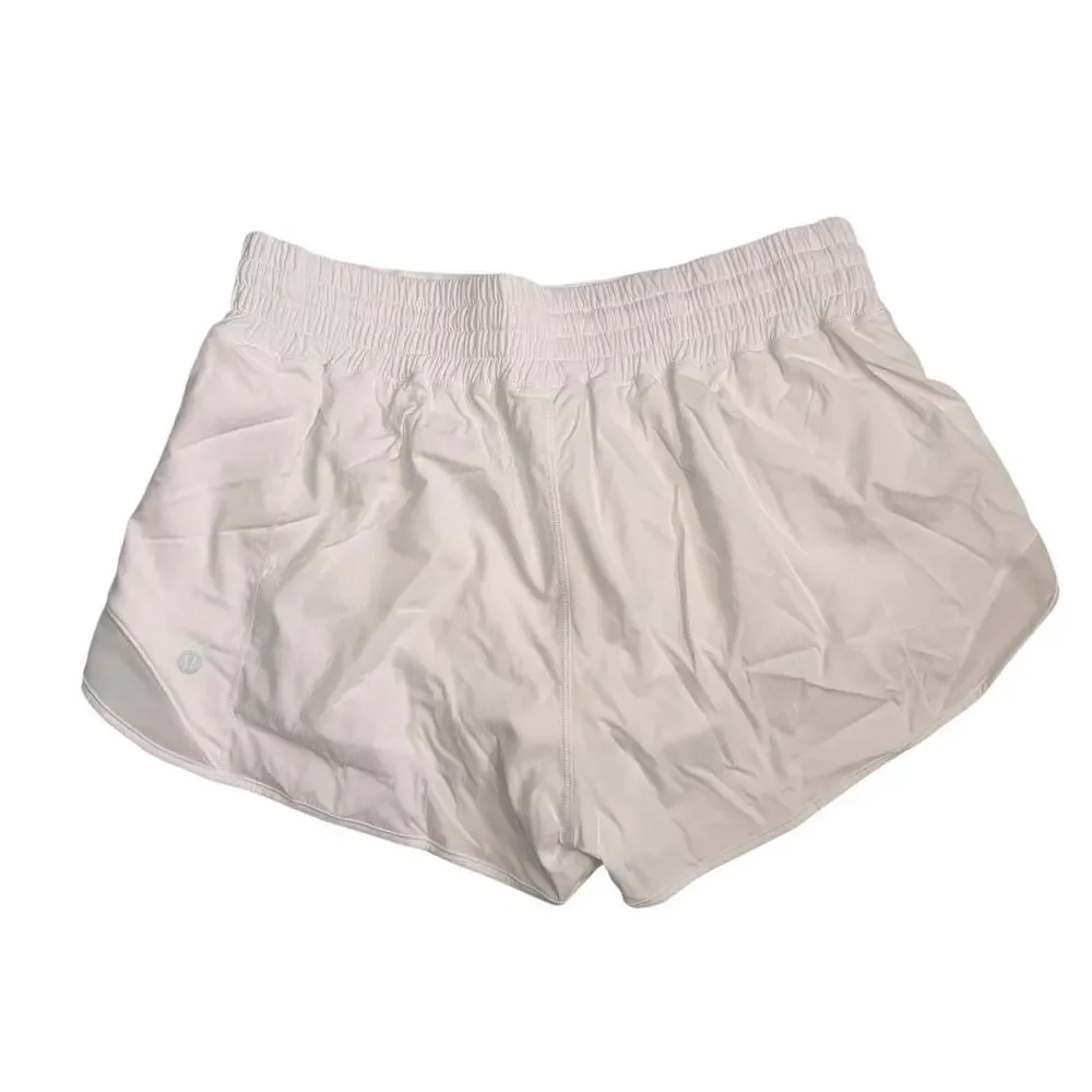 Lululemon Hotty Hot Shorts Size 12 White 2.5” Run Swift Lined - Picture 2 of 9